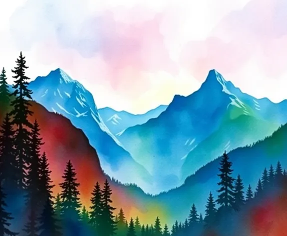 watercolor mountain background