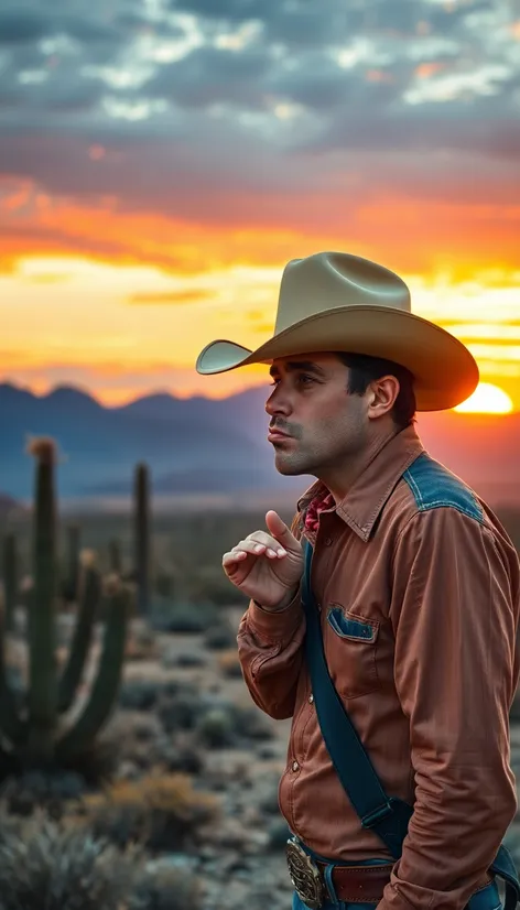 cowboy blowing a kiss