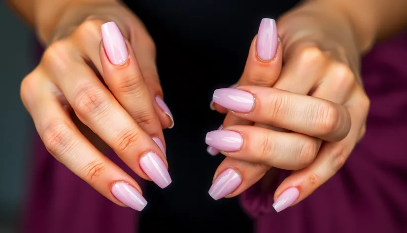 light pink chrome nails