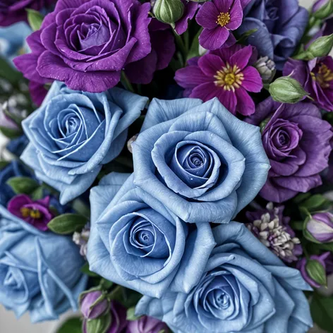 blue and purple roses