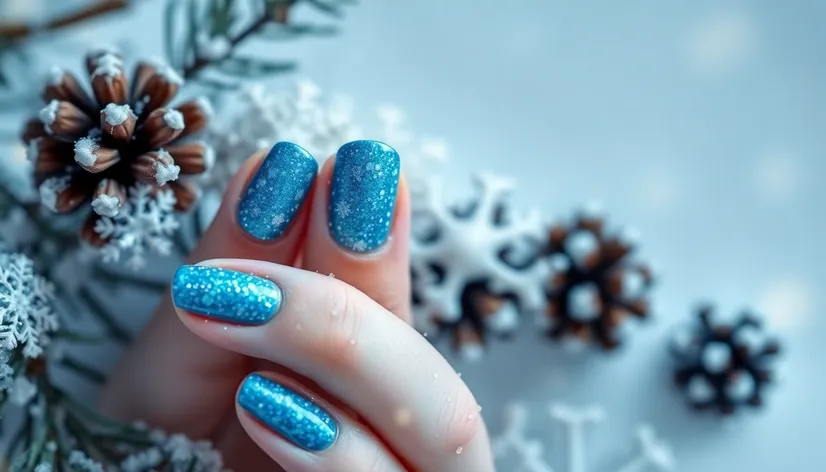 blue winter nails