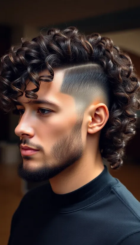 long curly hair male