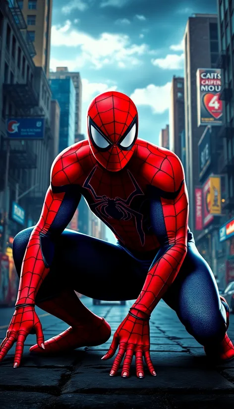 spiderman crouching