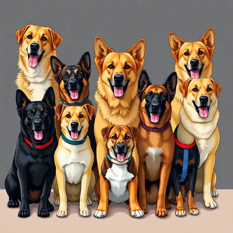 servide dogs vector