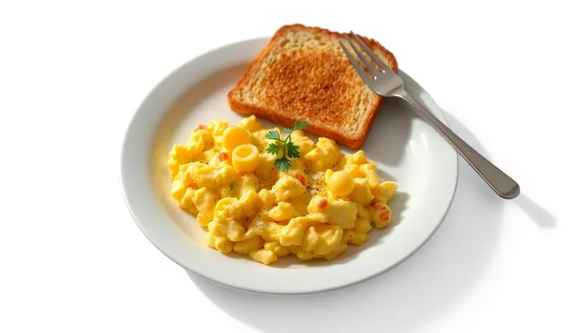 scrambled eggs and toast