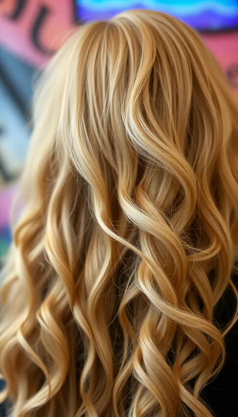 long blonde wavy hair