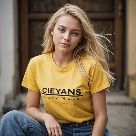 Blonde hair girl, wearing