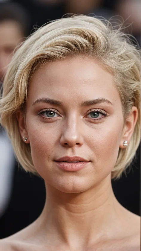 Short blonde hair woman