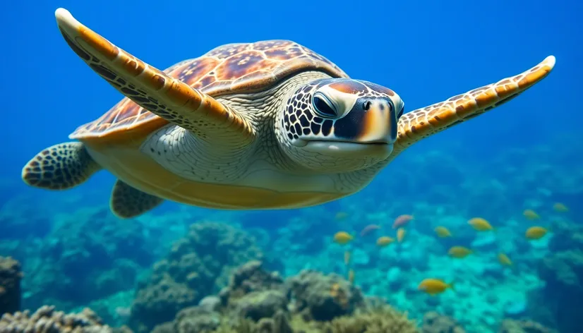 tropical beautiful sea turtle