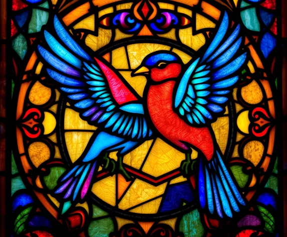 stained glass window birds