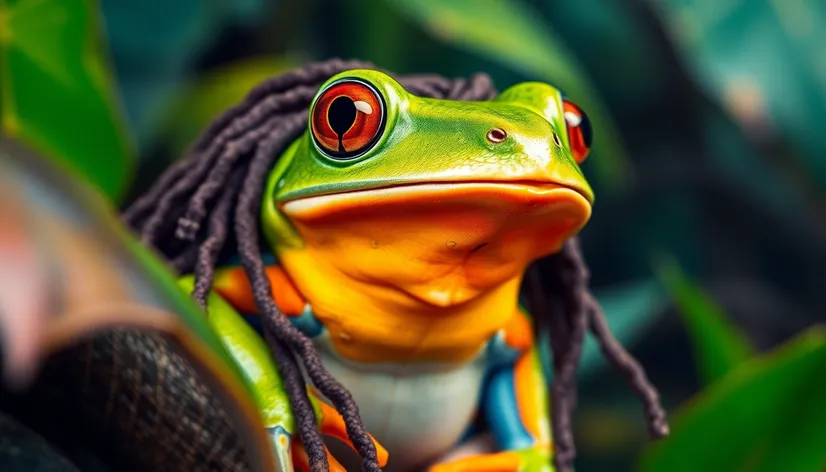 frog with dreads