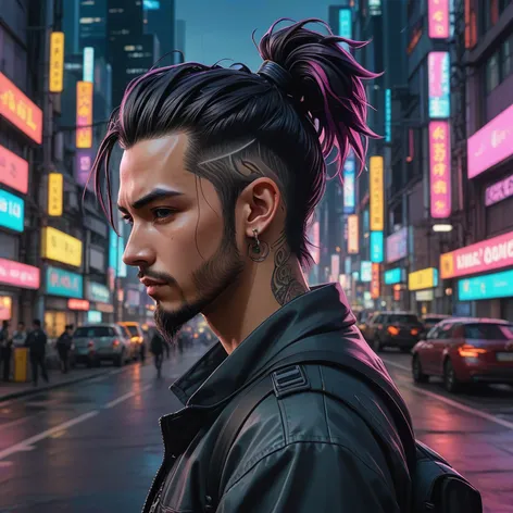 Make character man bun