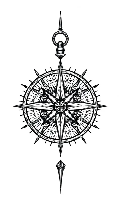 compass tattoo pattern