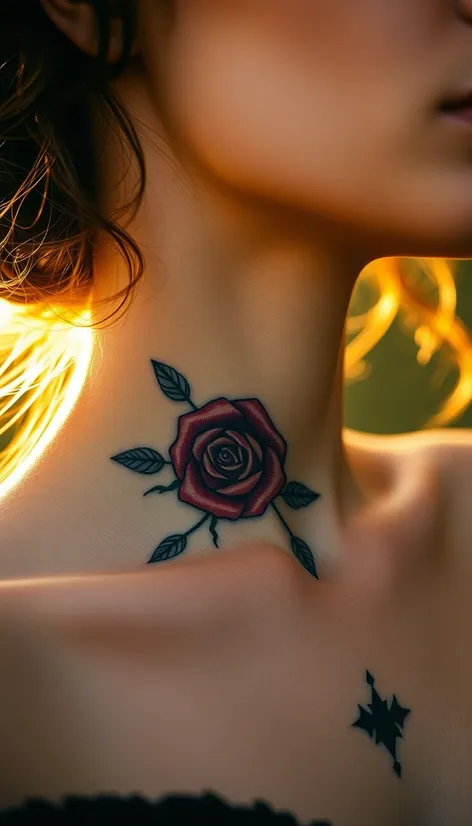 tattoo roses on neck