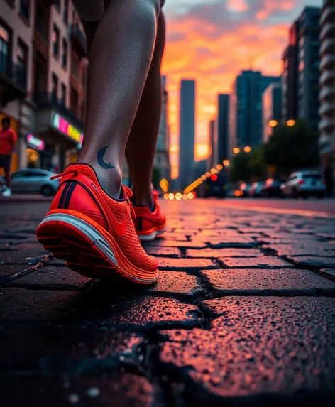 orange running shoes