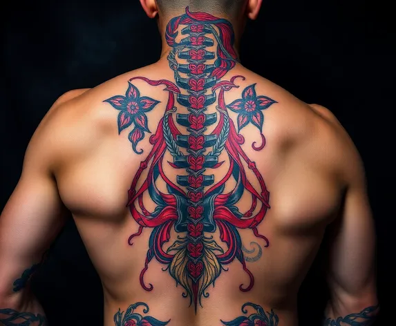 male spine tattoos