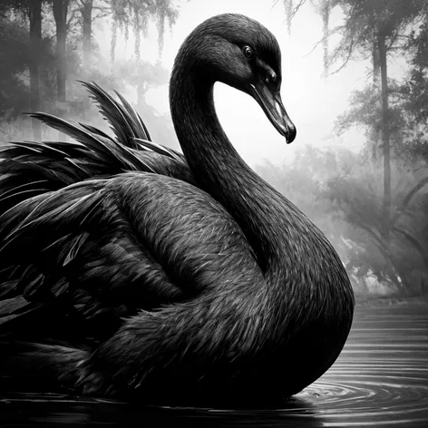 Black swan with large