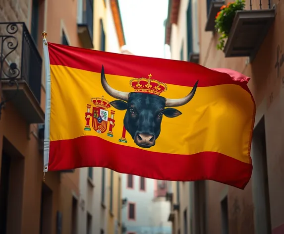 spain flag with bull