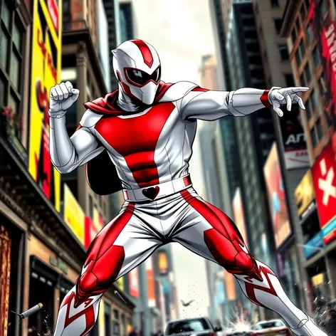 white and red superhero