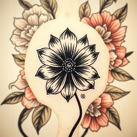 black flower tattoo