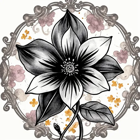 black flower tattoo