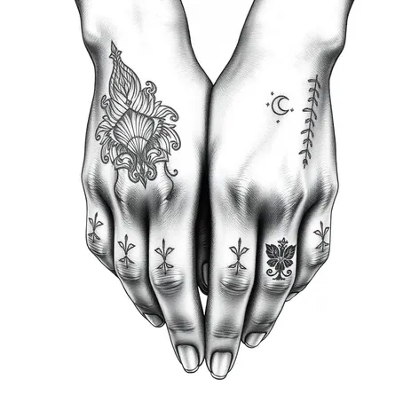 pencil hand tattoo drawings