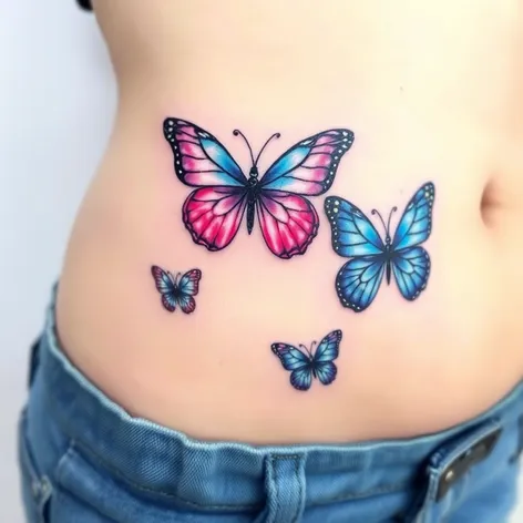 belly butterfly tattoos