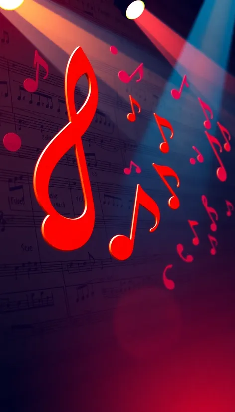 fondo musical rojo con