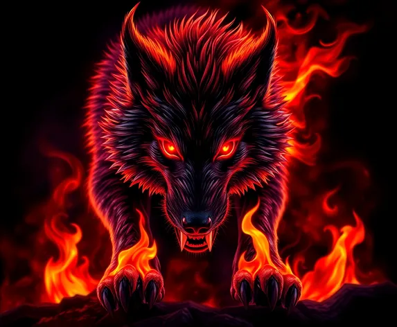 fire demon wolf