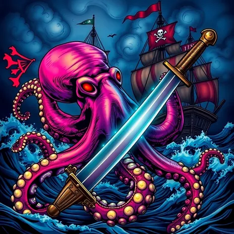 octopus fighting a pirate