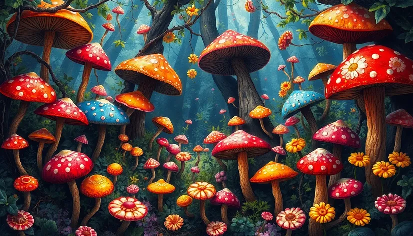 mushroom painting