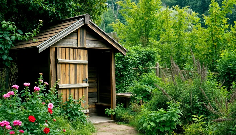 small wooden shed