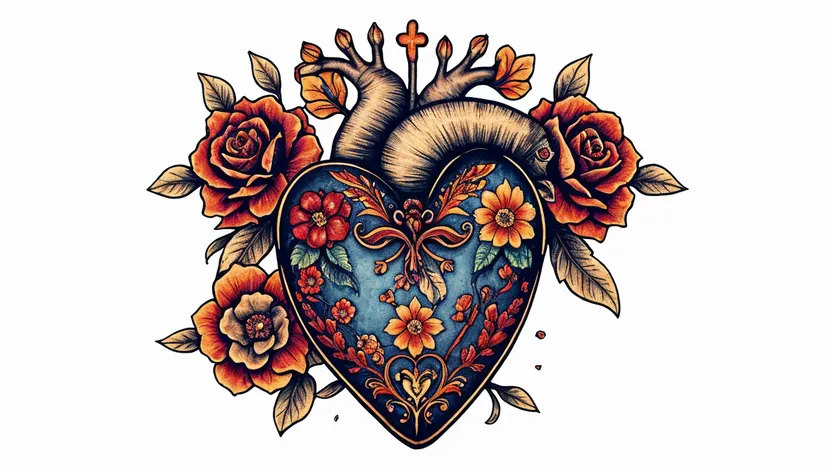 sacred heart tattoo design