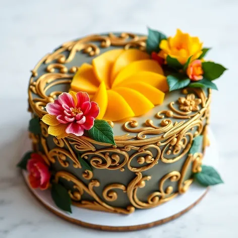 fancy mango cake decorating