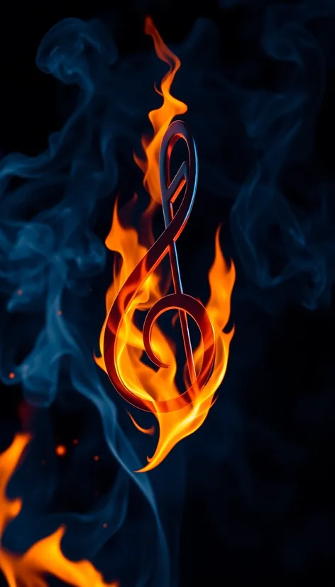 g clef on fire