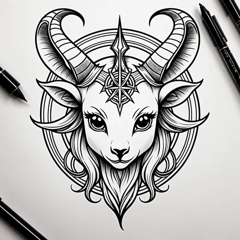 Kawaii baphomet demon goat