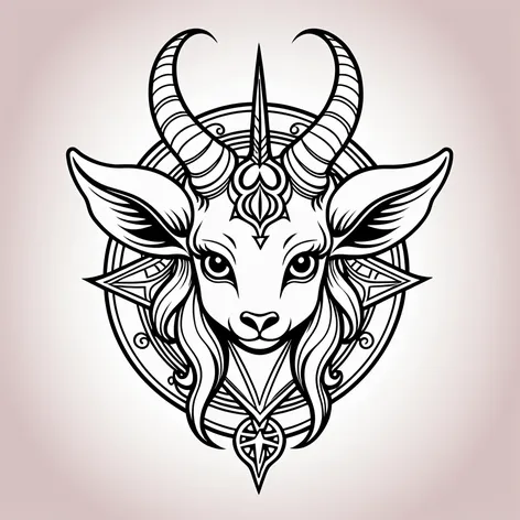 Kawaii baphomet demon goat