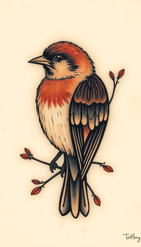 traditional sparrow tattoo