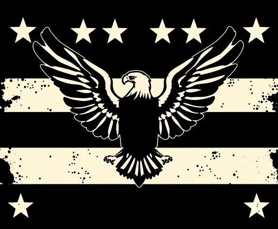 silhouette eagle flag svg