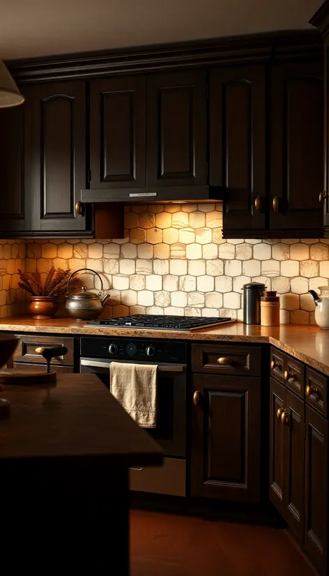 dark brown kitchen cabinets