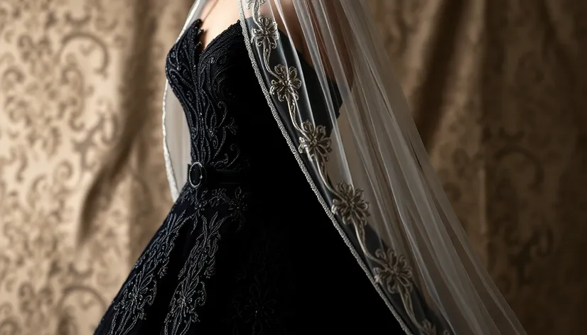 black wedding dress and