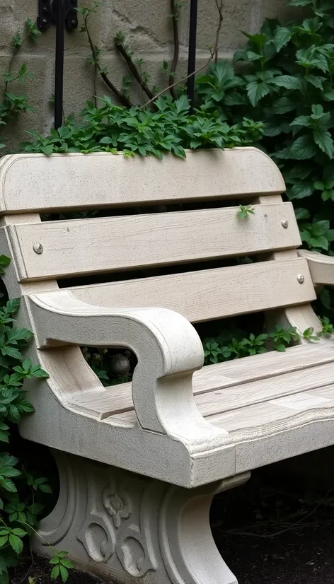 cement garden bench