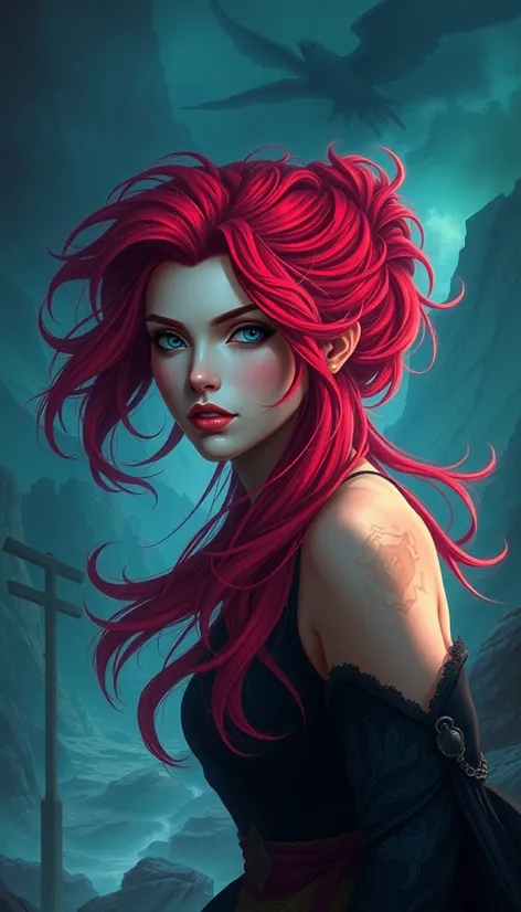 red woman hair