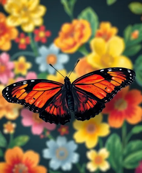 black butterfly with orange