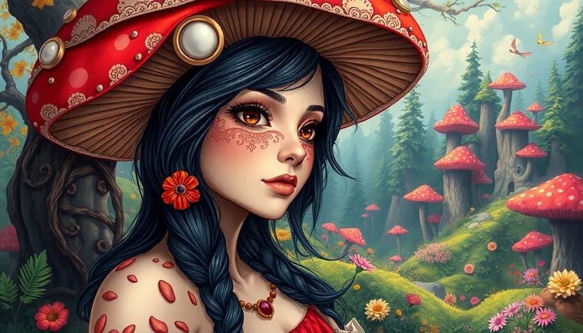 mushroom woman art