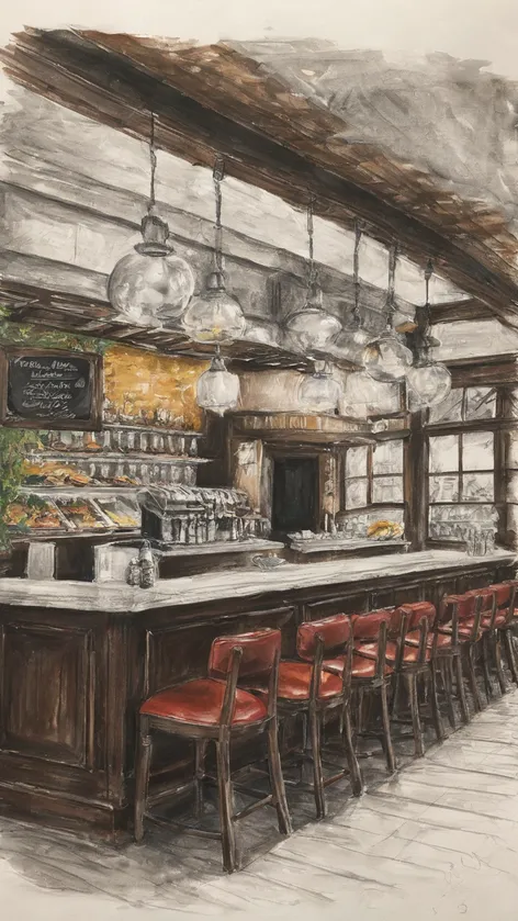 restaurant drawing