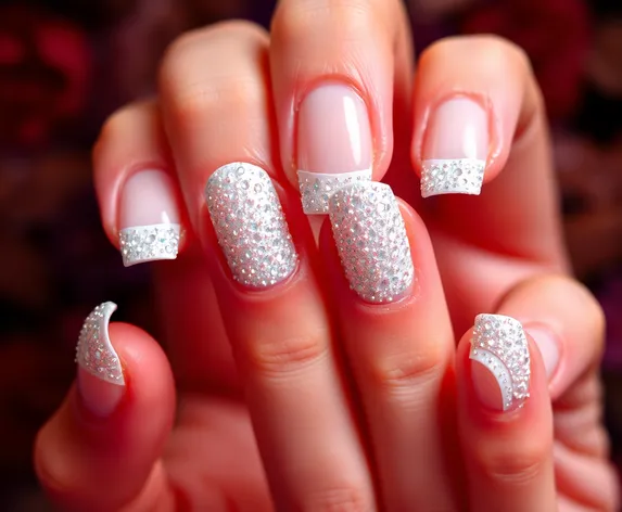 white glitter french tip