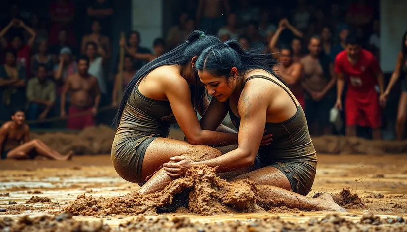 women mud wrestlers