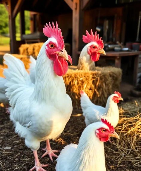 white leghorn chickens