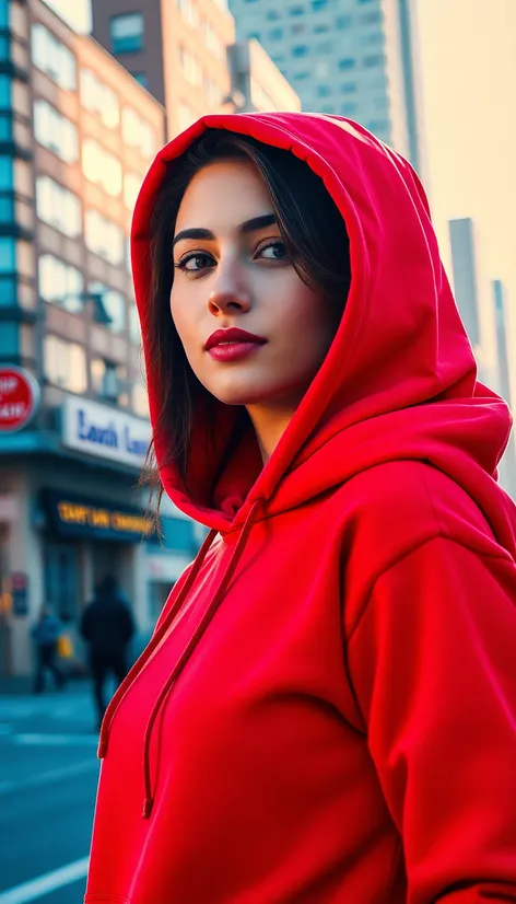 red hoodie women